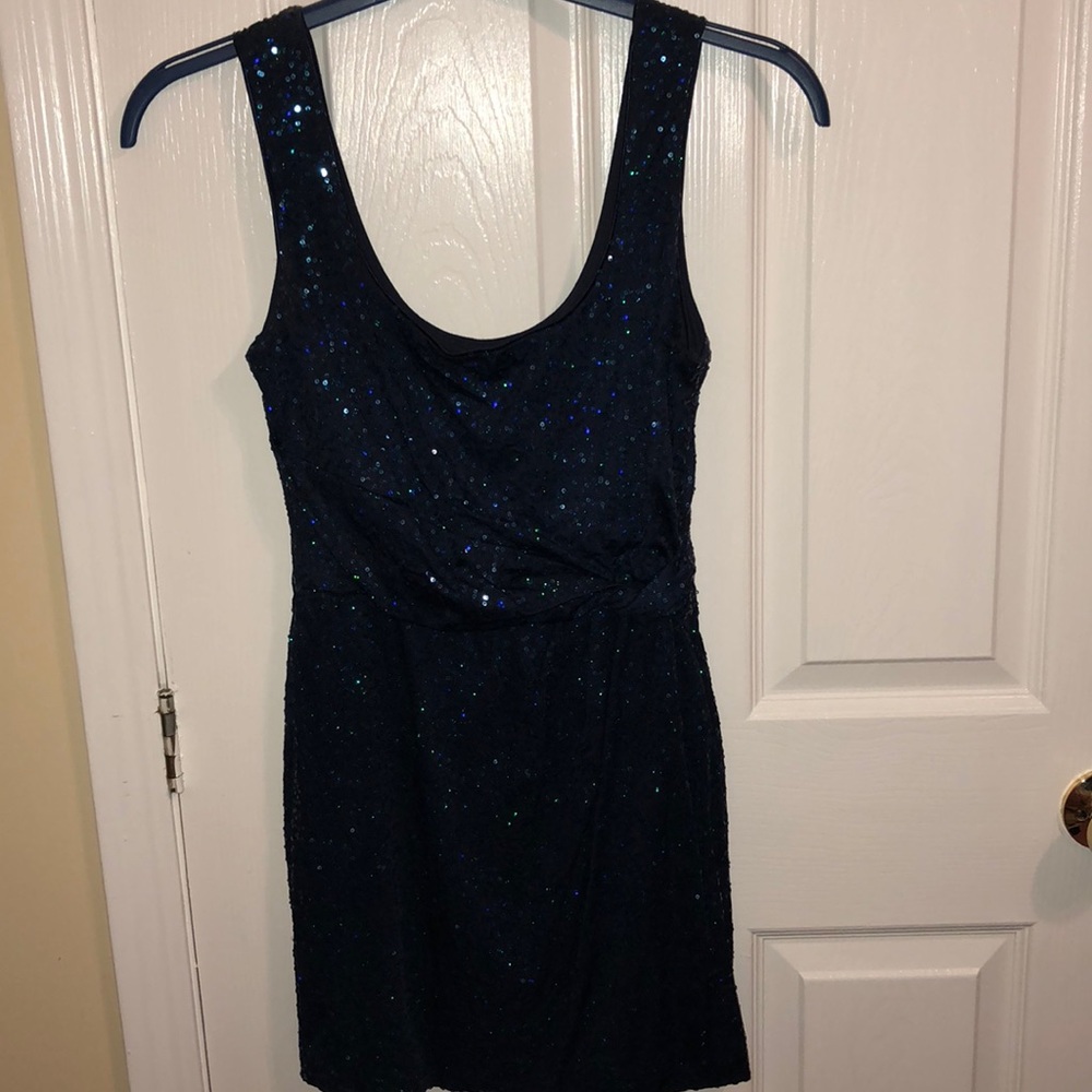 Blue sequin dress